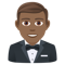 Man in Tuxedo- Medium-Dark Skin Tone emoji on Emojione